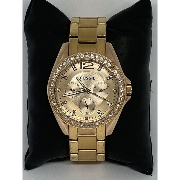 Fossil Riley ES2811 Women's Rose Stainless Steel Analog Dial Quartz Watch FR91 - Picture 1 of 12